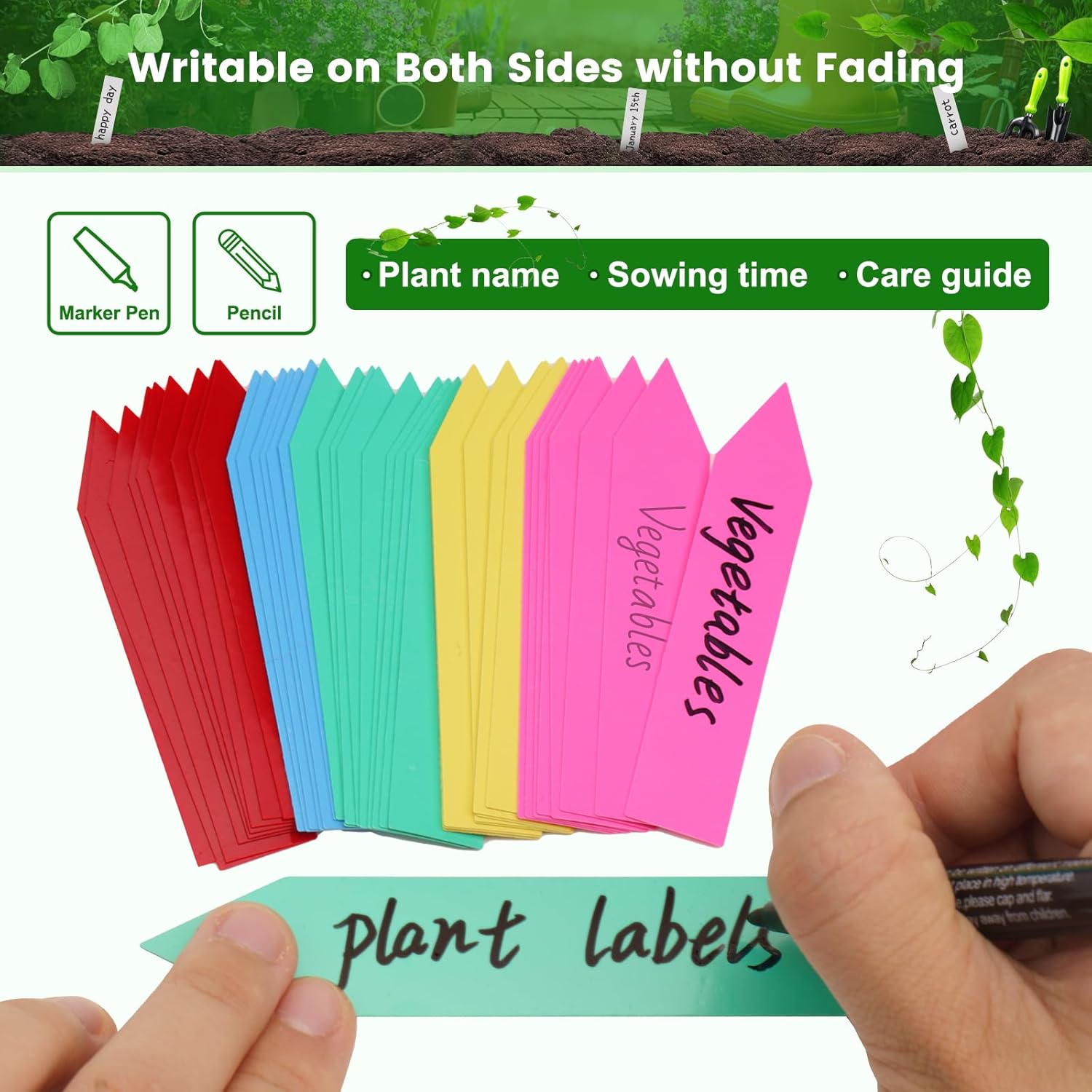 Thumbnail 3 de KINGLAKE Étiquettes plantes 100 pcs 10x2cm