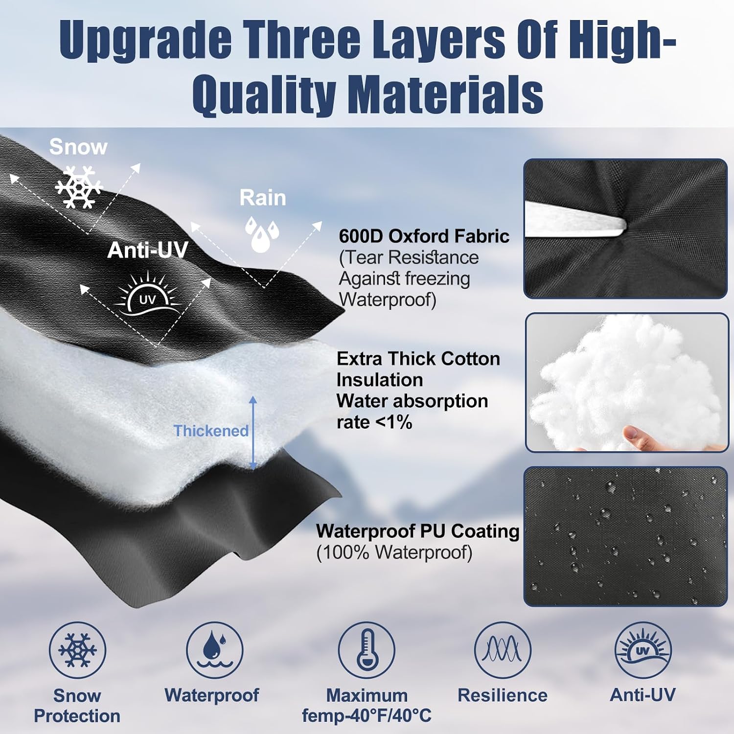 Thumbnail 2 de nabreeli FCOVER2 Outdoor Faucet Covers, 3-Layer Insulation, Waterproof 2-Pack
