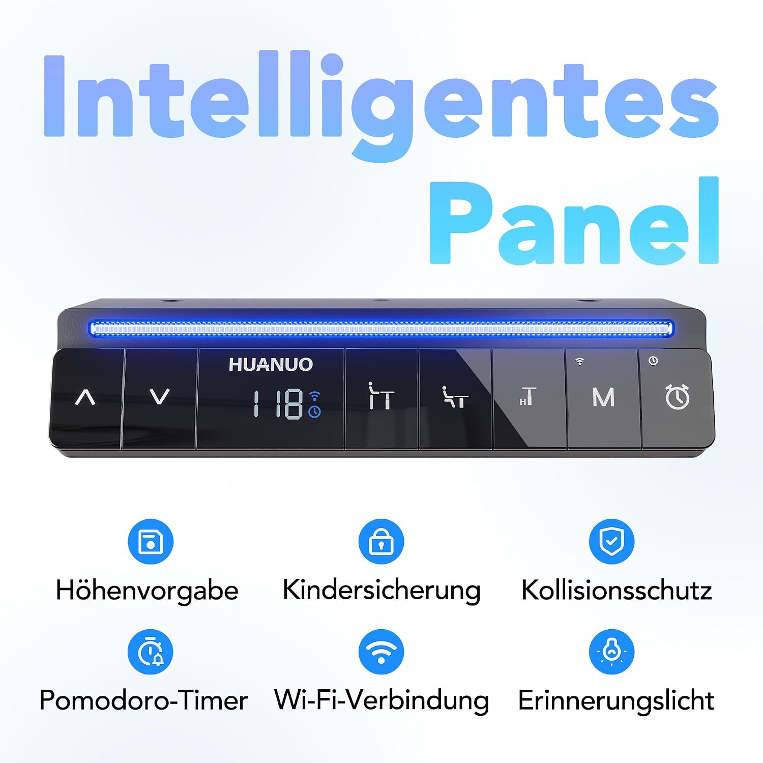 Thumbnail 5 de HUANUO KI-gesteuerter Elektrischer Stehschreibtisch 80 x 48 cm – Smart, sprachgesteuert und ergonomisch