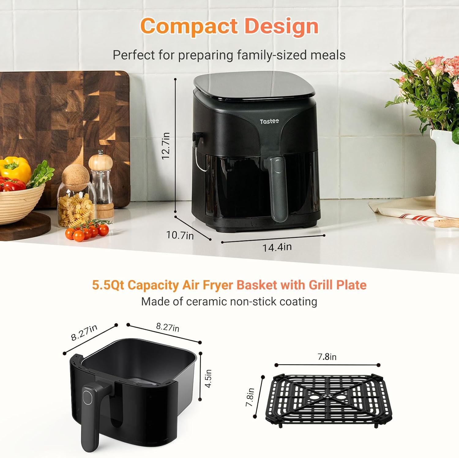 Thumbnail 1 de Tastee Ceramic Air Fryer 5.5QT