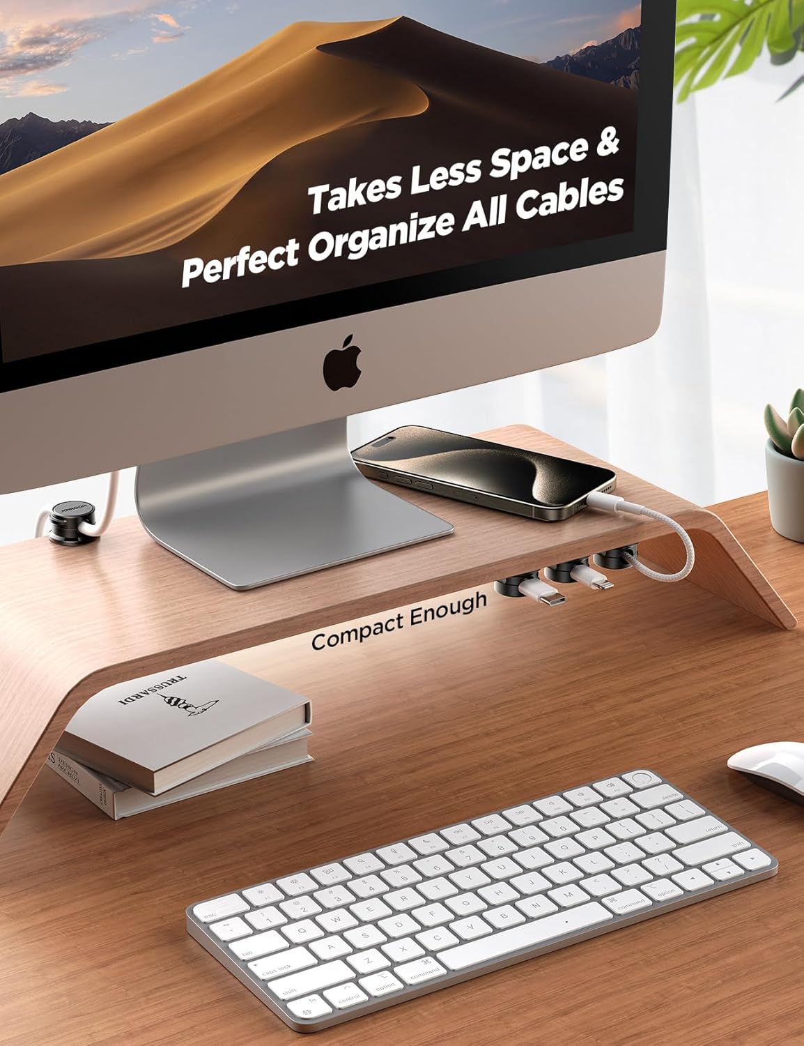 Detalle de JOYROOM 6-Pack Magnetic Cable Tidy Clips: Practical Cable Management for Desk and Home
