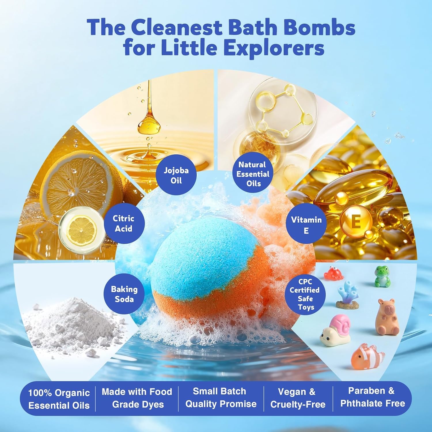 Detalle 2 de 40 Kids Bath Bombs with Surprise Inside: Ocean & Jungle Animal Gift Set