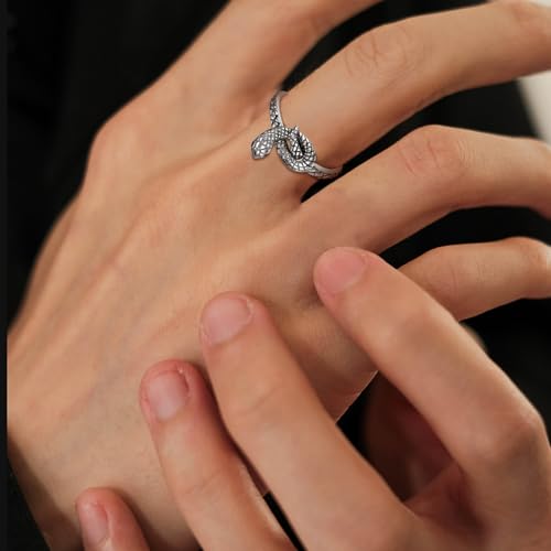 Thumbnail 4 de INFUSEU Anillo Serpiente para Mujer en Plata de Ley 925, trenzado, ajustable (abierto) 7-8, estilo celta vintage