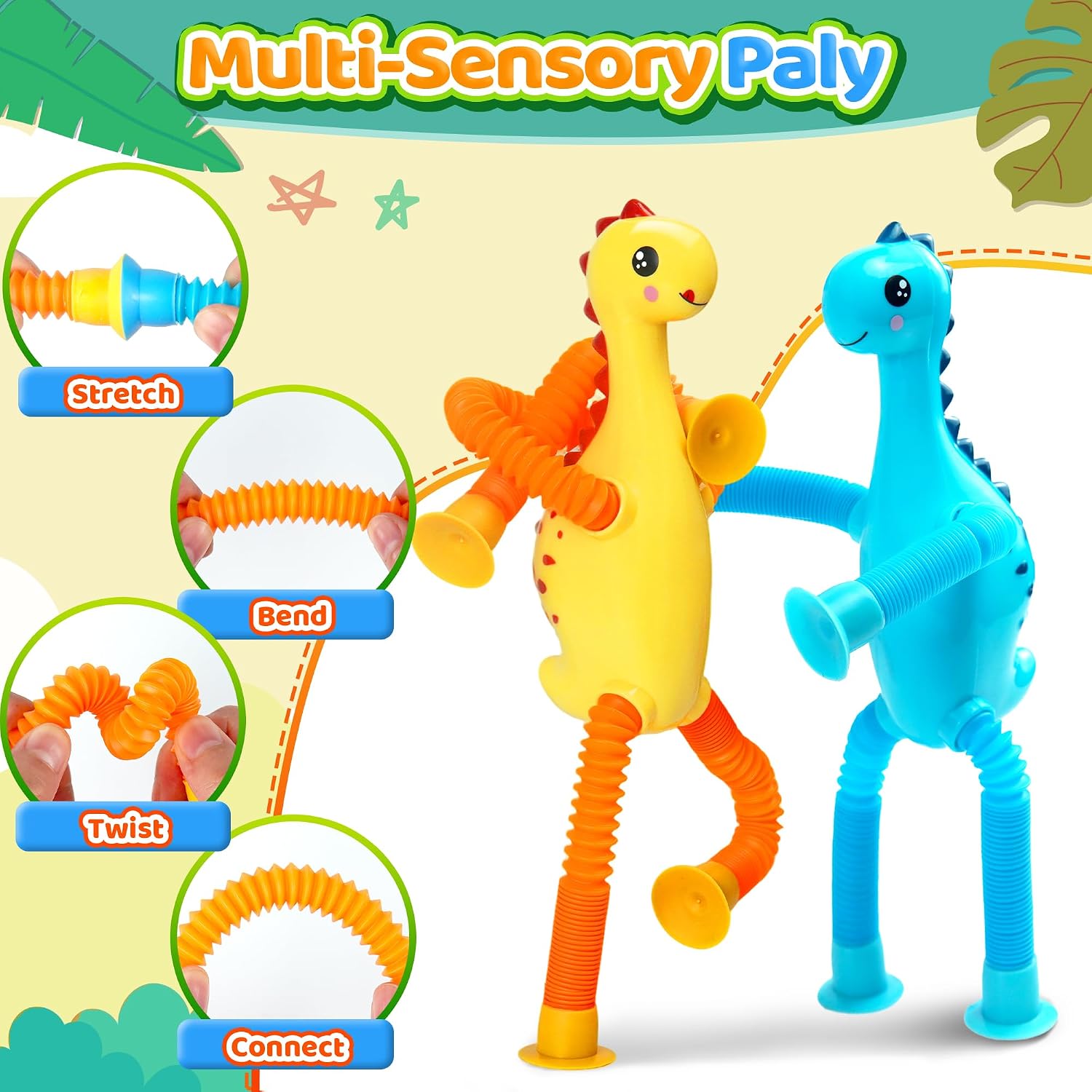 Detalle de Telescope Dinosaur Suction Toy 4-Pack 🦖