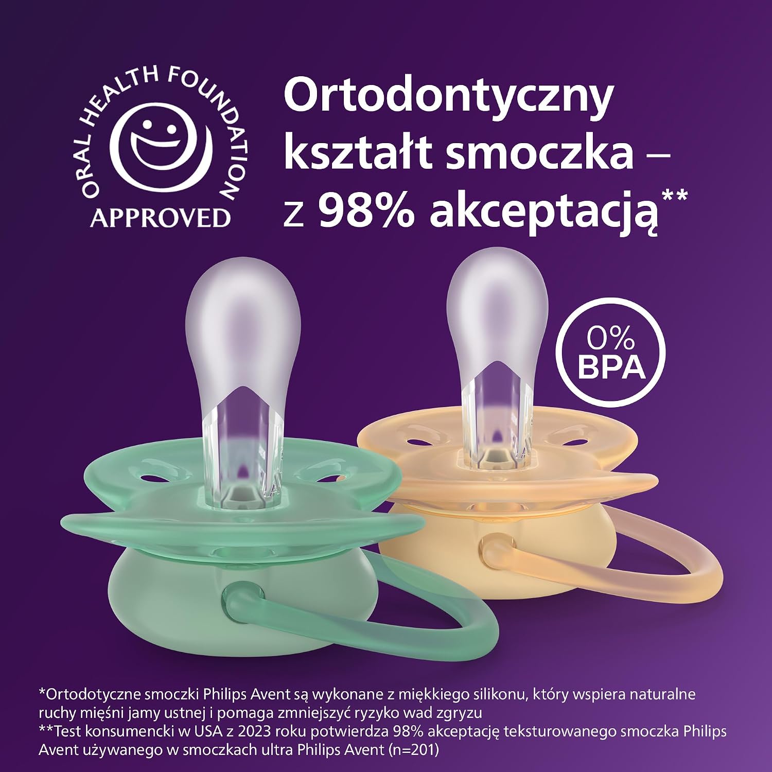Detalle de Philips Avent Ultra Soft SCF091/53 – smoczki ortodontyczne, silikonowe, 6–18 mies.