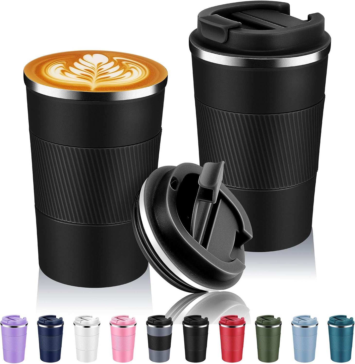 Detalle de Volhoply isolerad resemugg i rostfritt stål med vakuumisolering, 2-pack
