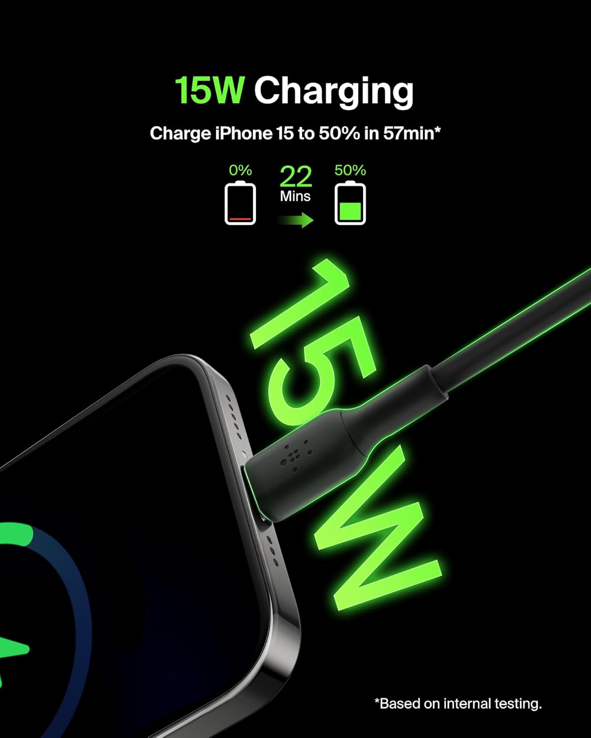Thumbnail 1 de Belkin BoostCharge USB-A to USB-C Cable (6.6ft, 15W) – Durable, Broad Compatibility