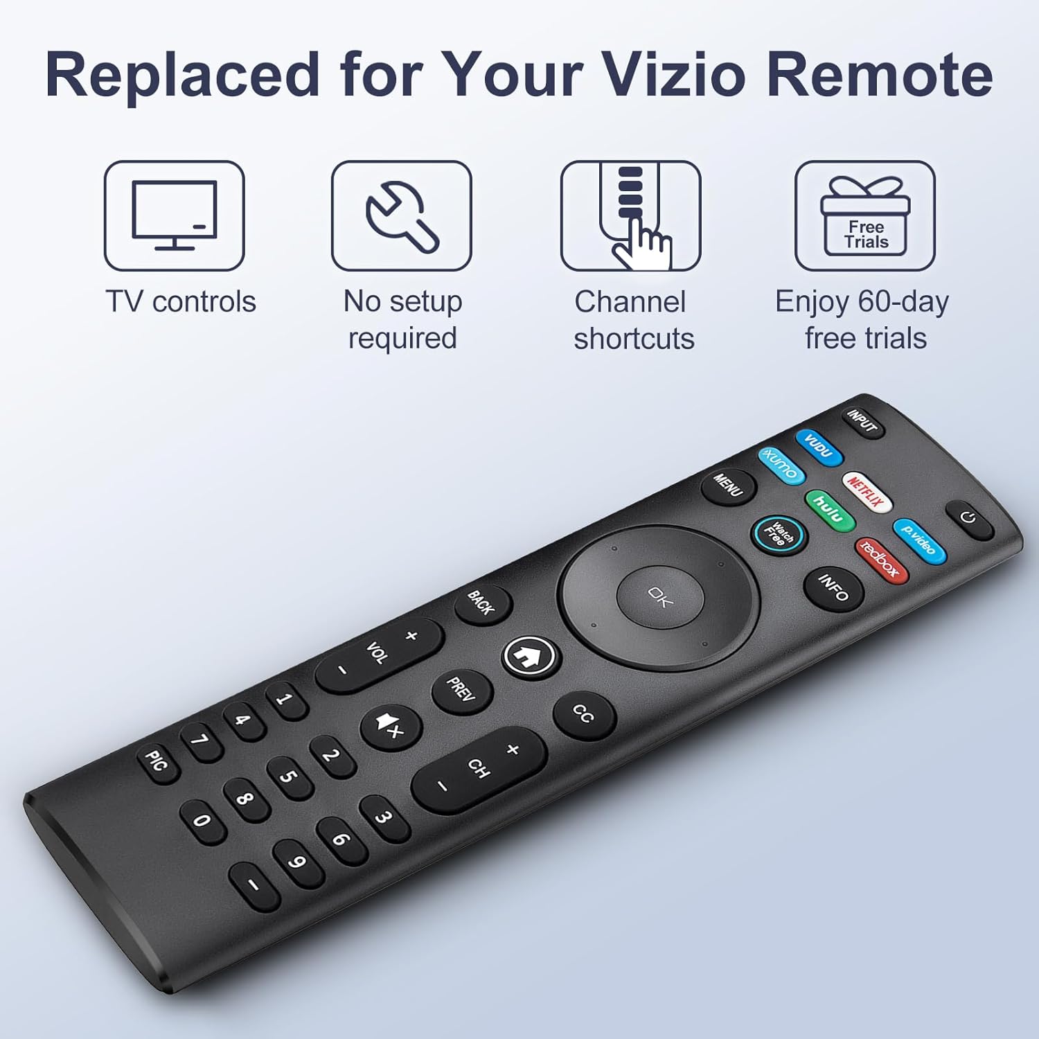 Detalle 2 de Universal for VIZIO Smart TV Remote Replacement XRT140 (2 Pack) for VIZIO Smartcast D, E, M, P, V, PX Series