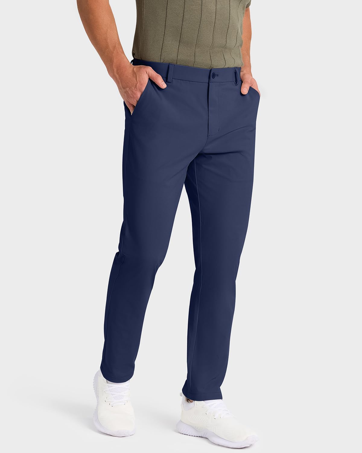 Detalle de SNOWTEN Men's Classic Fit Golf Pants Stretch Dress Pants with Pockets