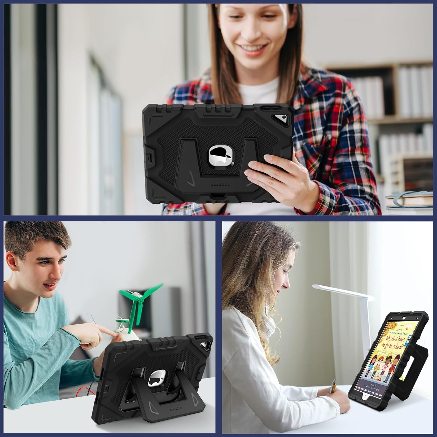 Thumbnail 6 de FINTIE Kids Rugged Case for iPad 9th/8th/7th Gen 10.2-inch (Black) with Built-in Kickstand