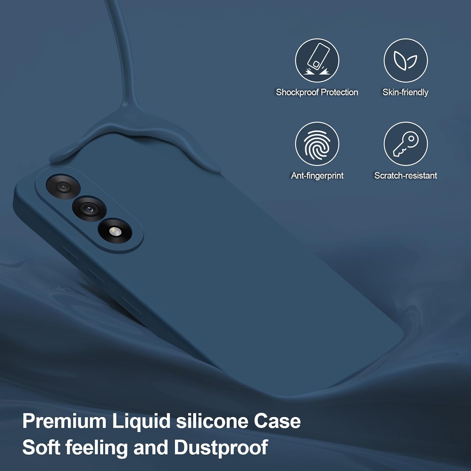 Detalle de Btstring Silikonhülle für OnePlus Nord 5 – Ganzkörper Schutzhülle in Blau