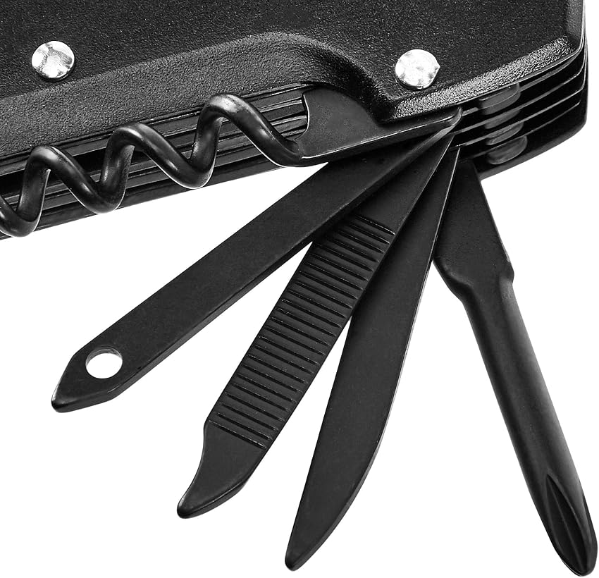 Detalle 2 de Amazon Basics Navaja de bolsillo 15 en 1, negro 🔪