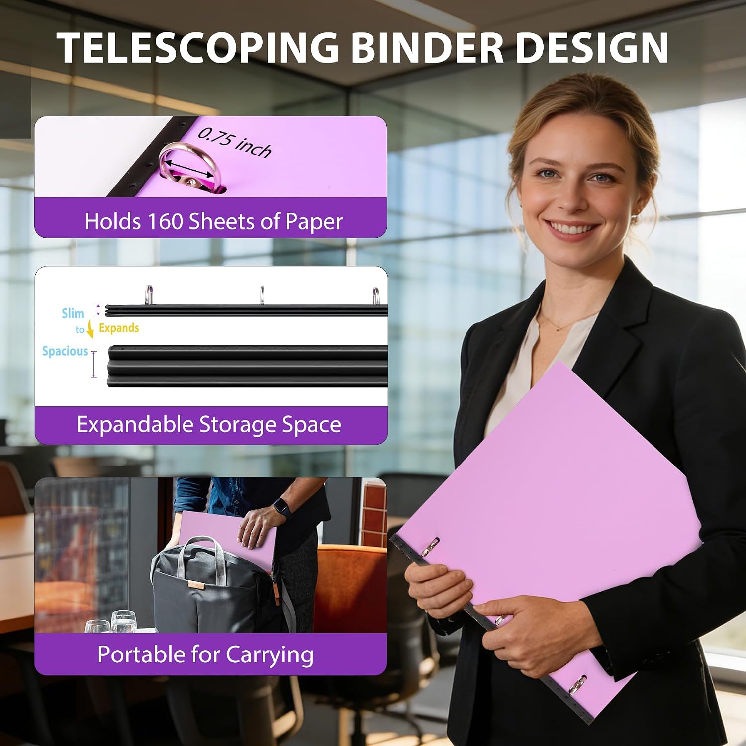 Detalle 2 de WOT I Telescoping 3-Ring Binder, 0.75-Inch