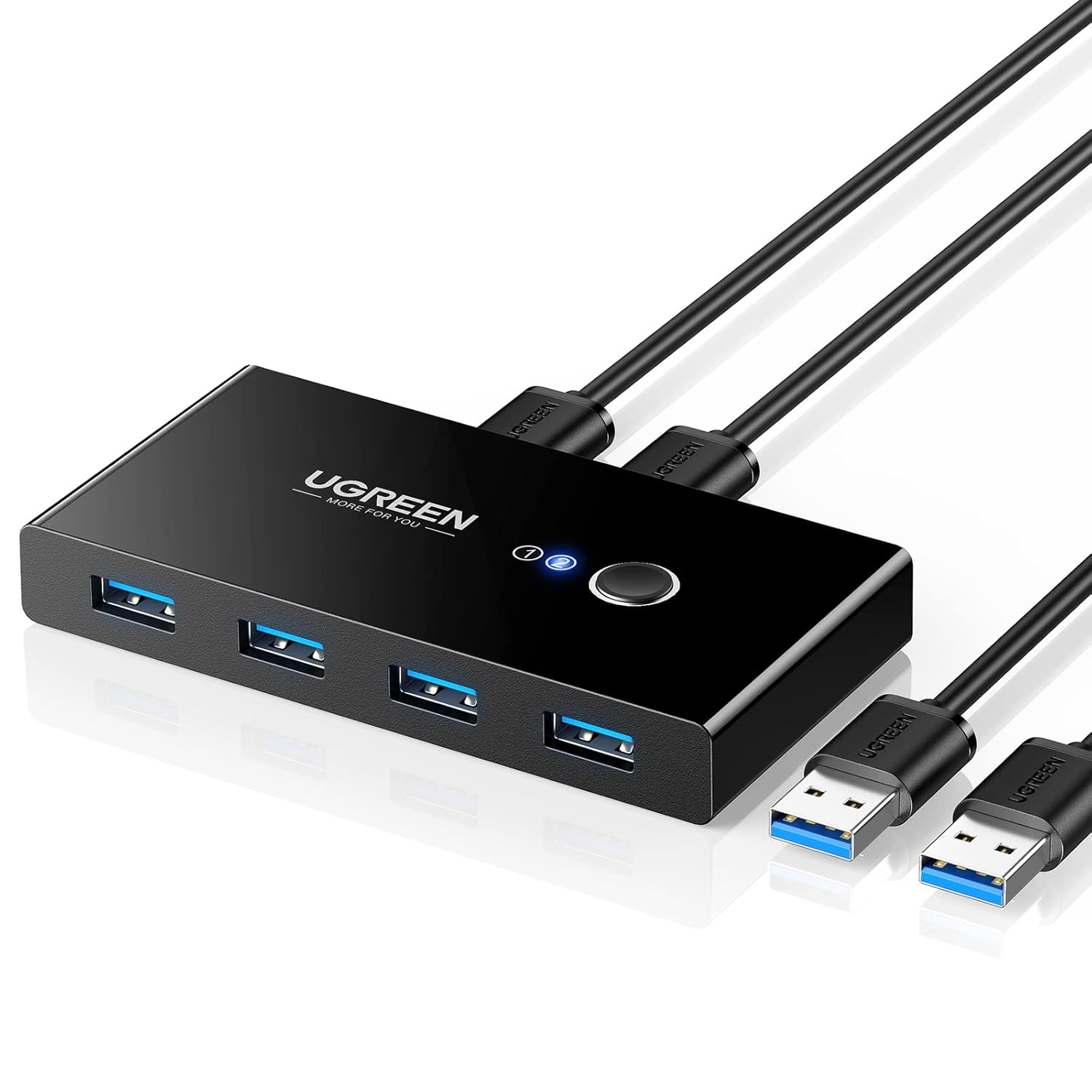 Detalle de UGREEN USB Switch 2 PC 2 In 4 Out