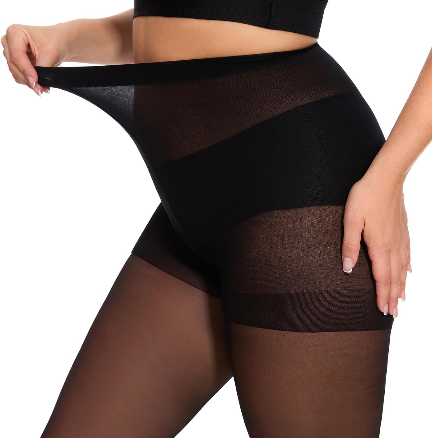 Detalle de Citystl Plus Size 20D Sheer Control Tights