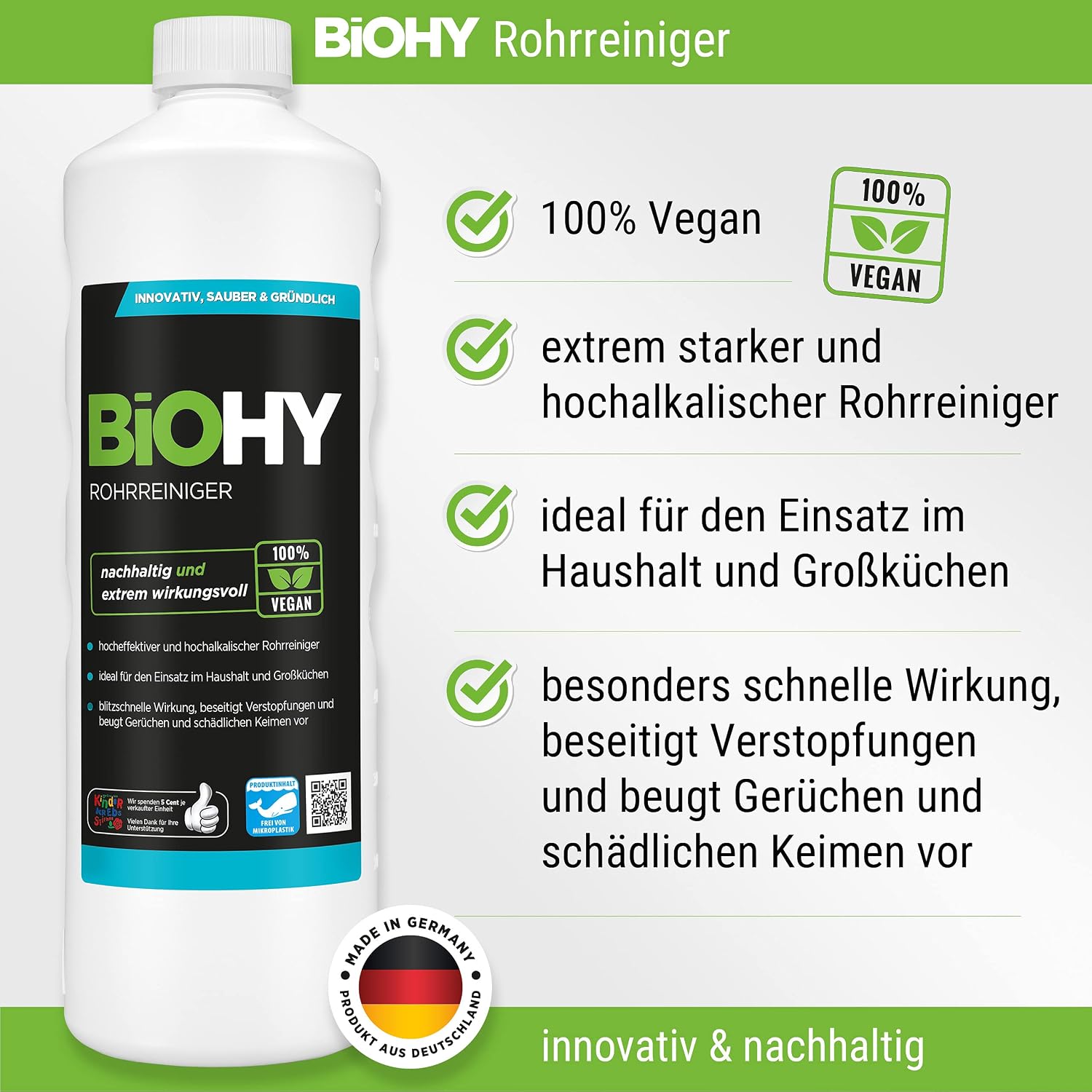 Detalle de BiOHY zestaw środków czyszczących z dozownikiem, 8 × 1 l, bez mikroplastiku