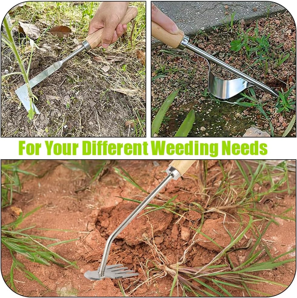 Thumbnail 6 de Adiwo 3-Piece Stainless Steel Hand Weeder Tool Set with Gloves – Durable Garden Weeding Kit