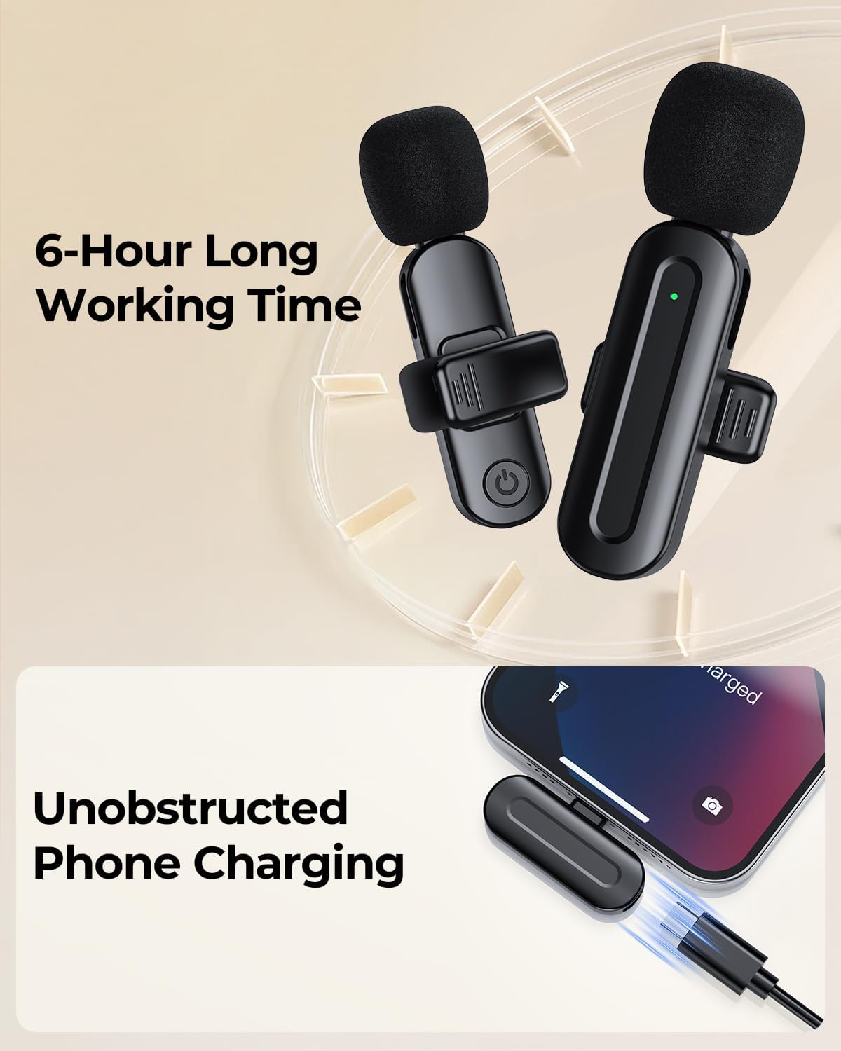 Detalle de PQRQP Wireless Mini Microphone 2 Pack 🎤