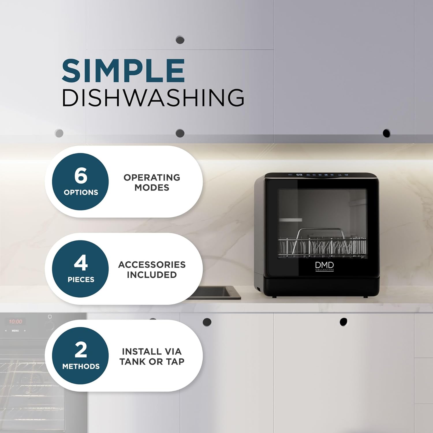 Detalle de Mini countertop dishwasher with 5L tank