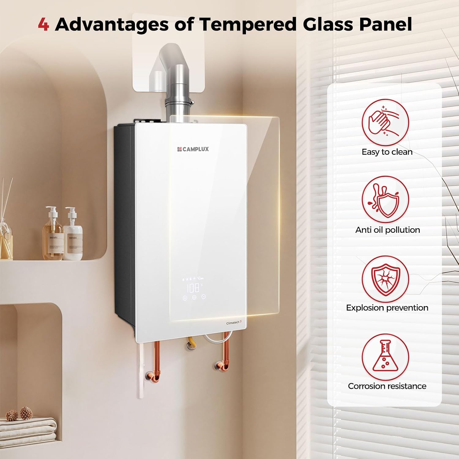 Detalle de CAMPLUX Tankless Water Heater 26L