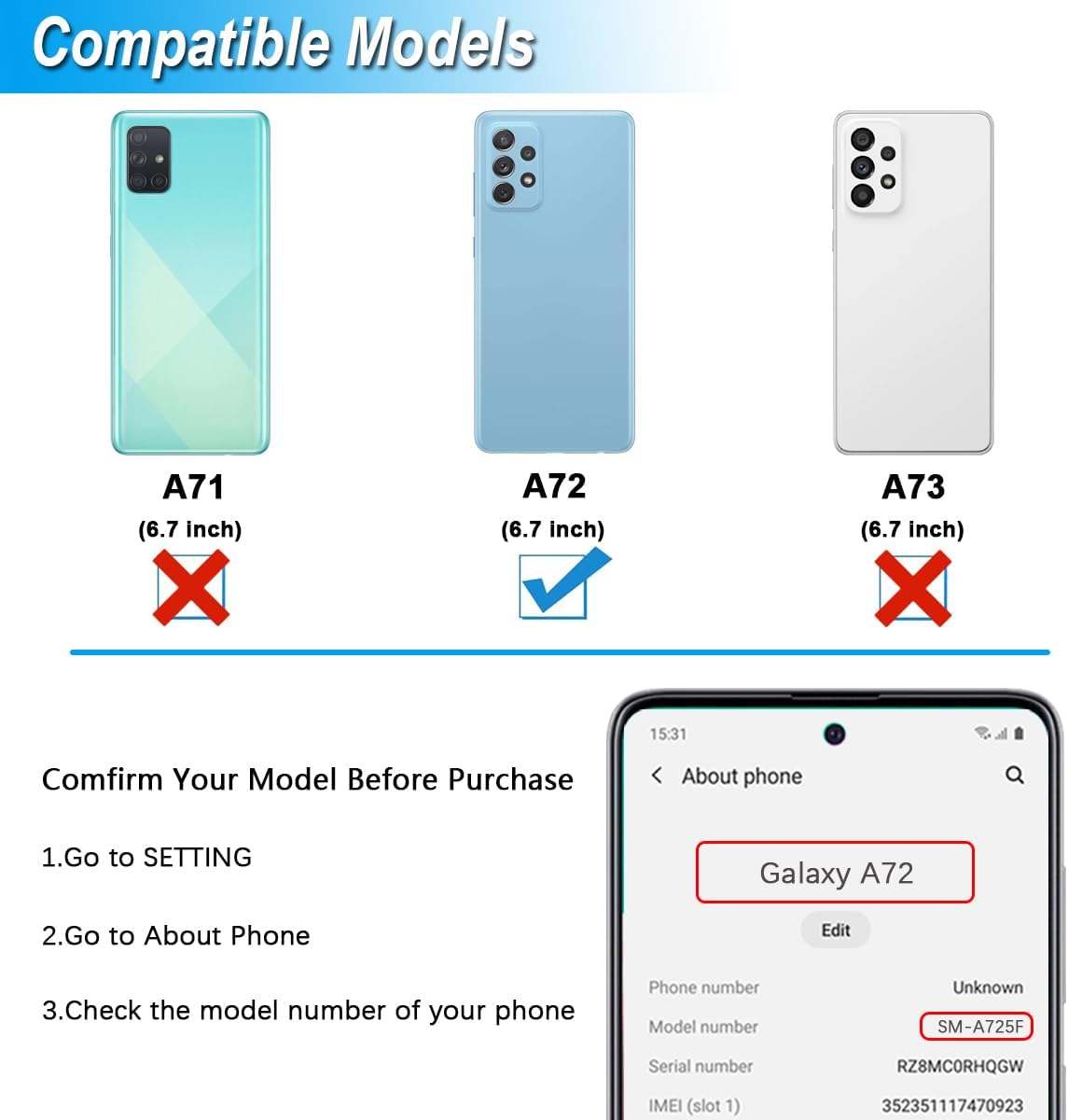 Detalle de ZHUROUPU Charging Port Dock Connector Replacement for Samsung Galaxy A72 (SM-A725F) – 6.7 inch 2021 4G