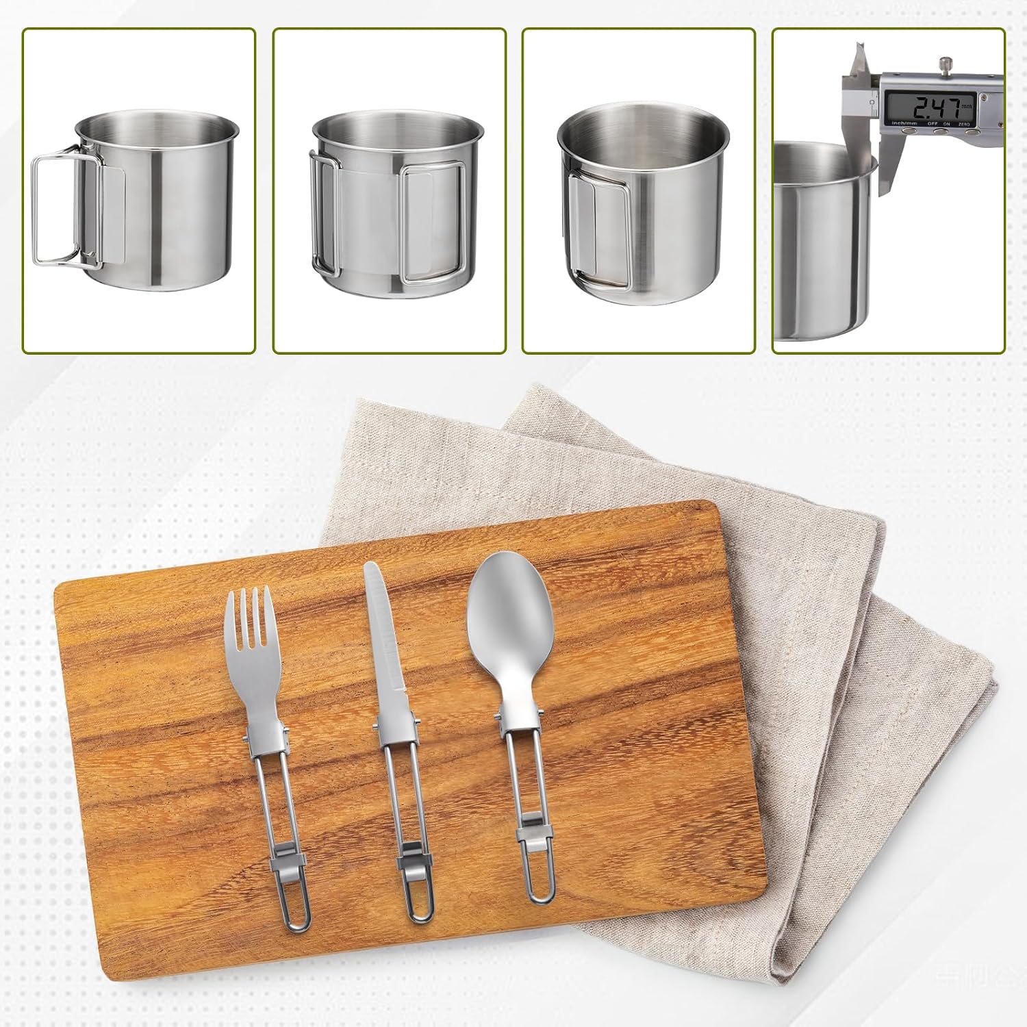 Detalle 2 de THTYBROS HW-SO01 Camping Cookware Set with Aluminium Pots and Foldable Handles