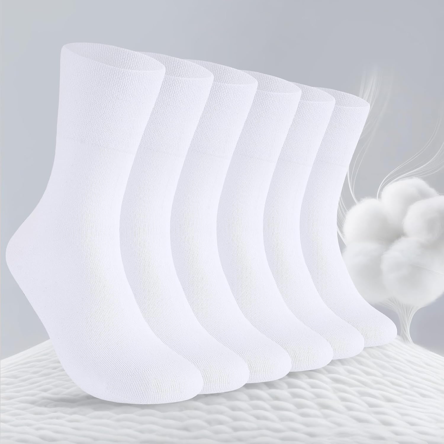 Thumbnail 1 de SockWaddles Chaussettes Diabétiques Homme Femme – Lot de 6 Paires, 97% Coton, Sans Élastique & Sans Couture