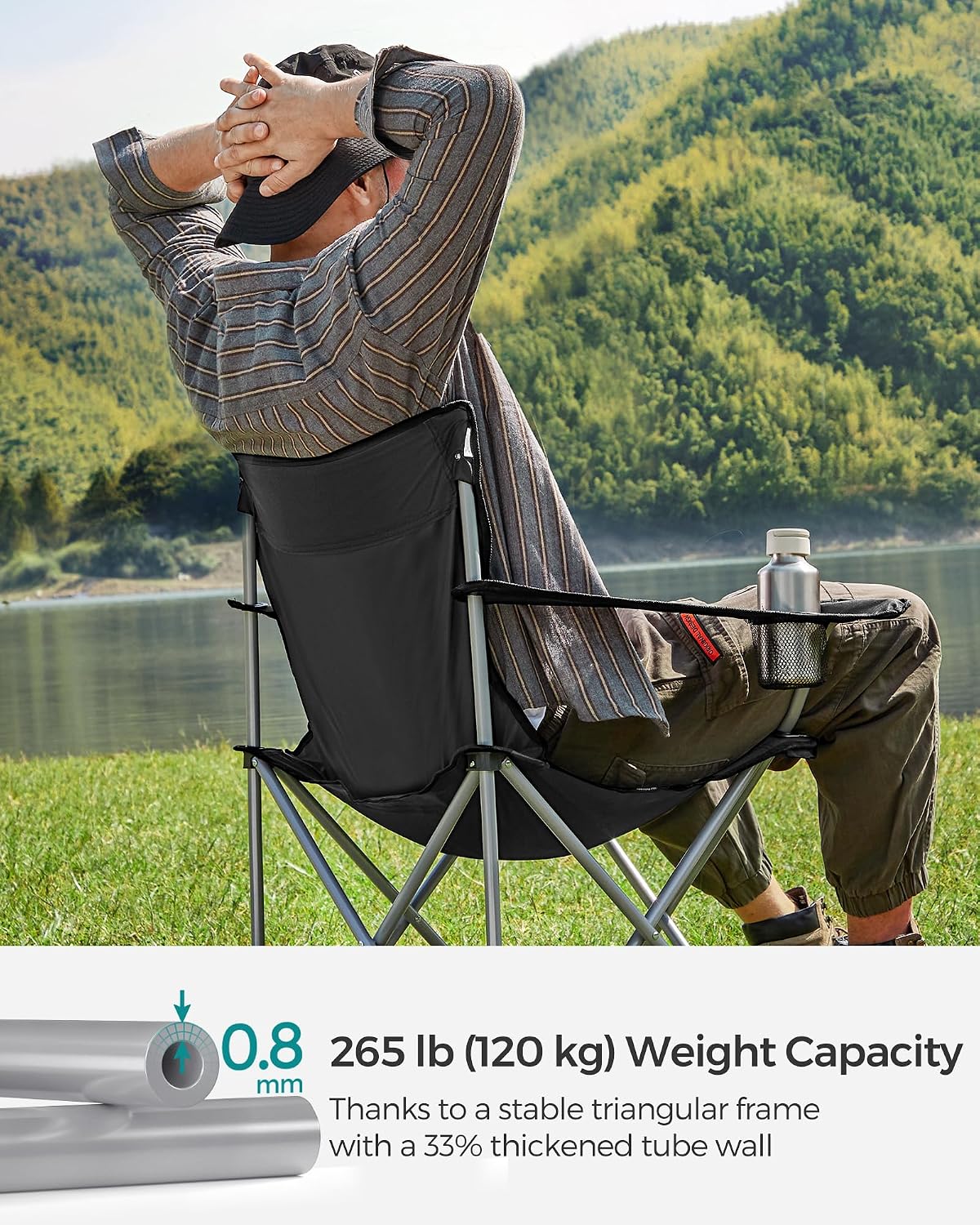 Detalle de SONGMICS Folding Camping Chairs, Set of 2