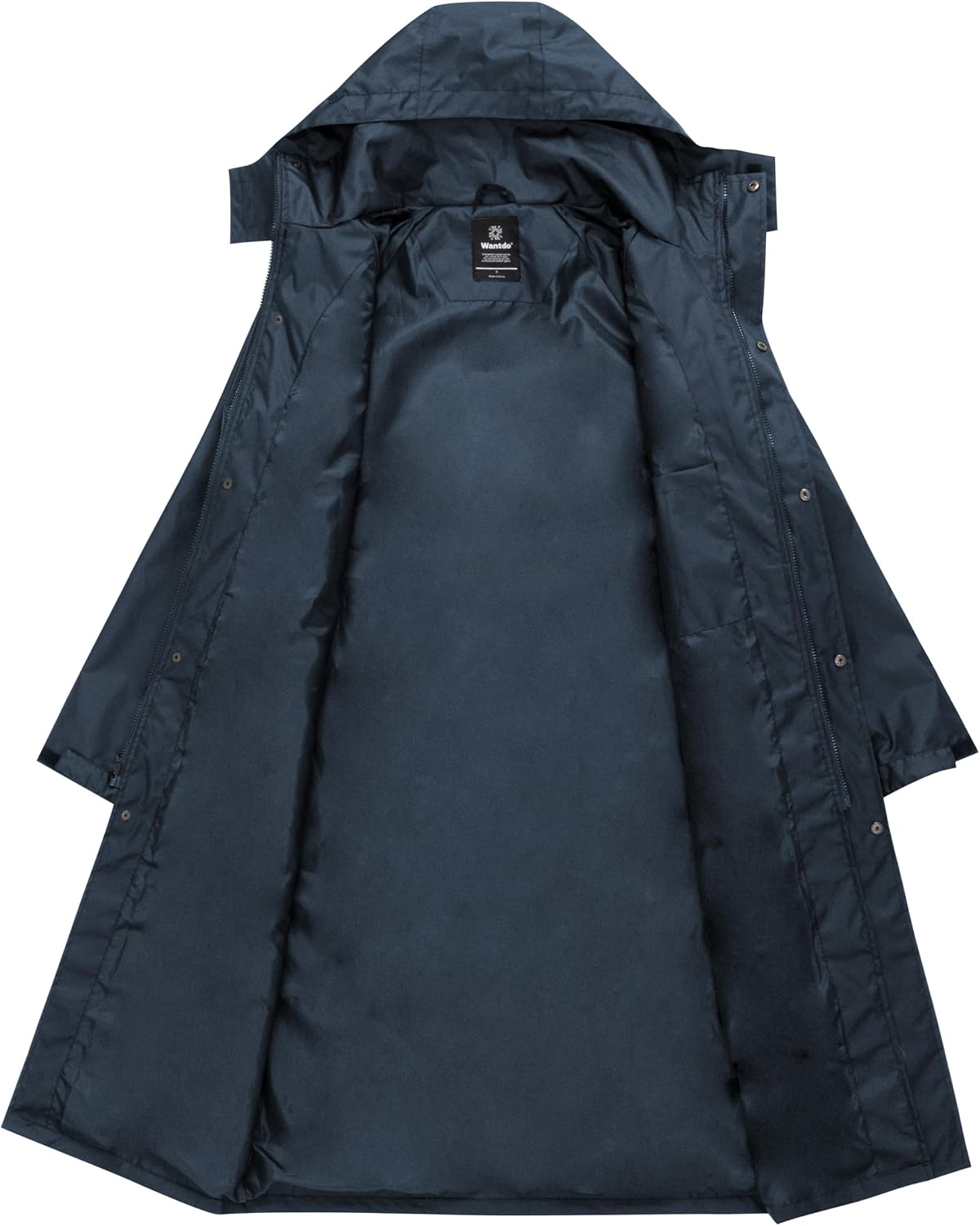 Detalle de Wantdo Men's Long Raincoat with Detachable Hood