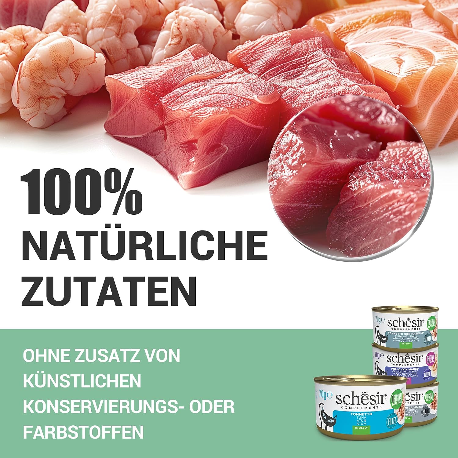 Thumbnail 6 de Schesir Tonnetto con Nasello in Gelatina — 12x70 g, alimento umido per gatti