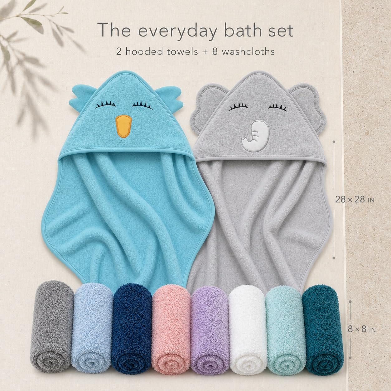 Detalle de Cute Castle Baby Hooded Towels, Bamboo-Derived Rayon