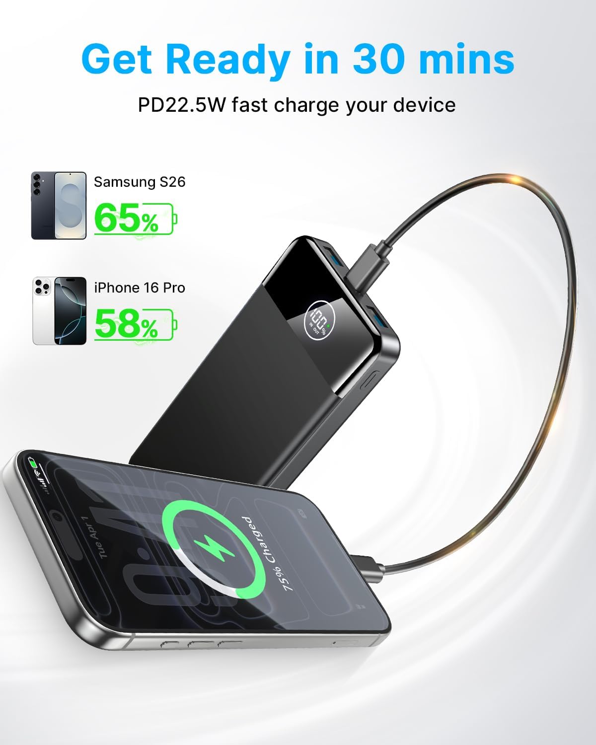 Detalle 2 de Power Bank 26800mAh Fast Charging 22.5W