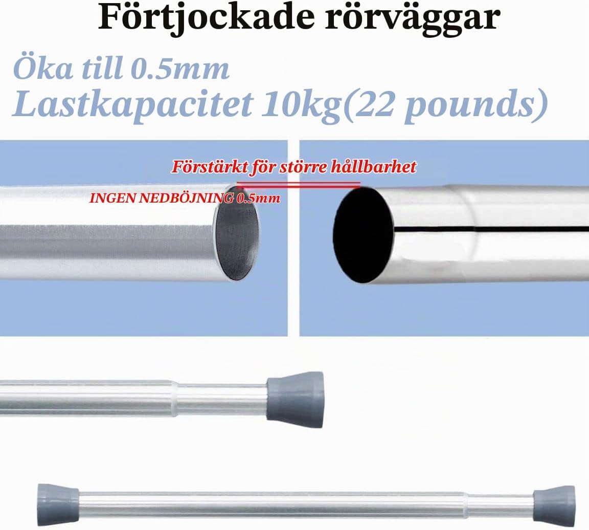 Thumbnail 1 de Venwemong justerbar duschstång i rostfritt stål, 19–200 cm, utan borrning