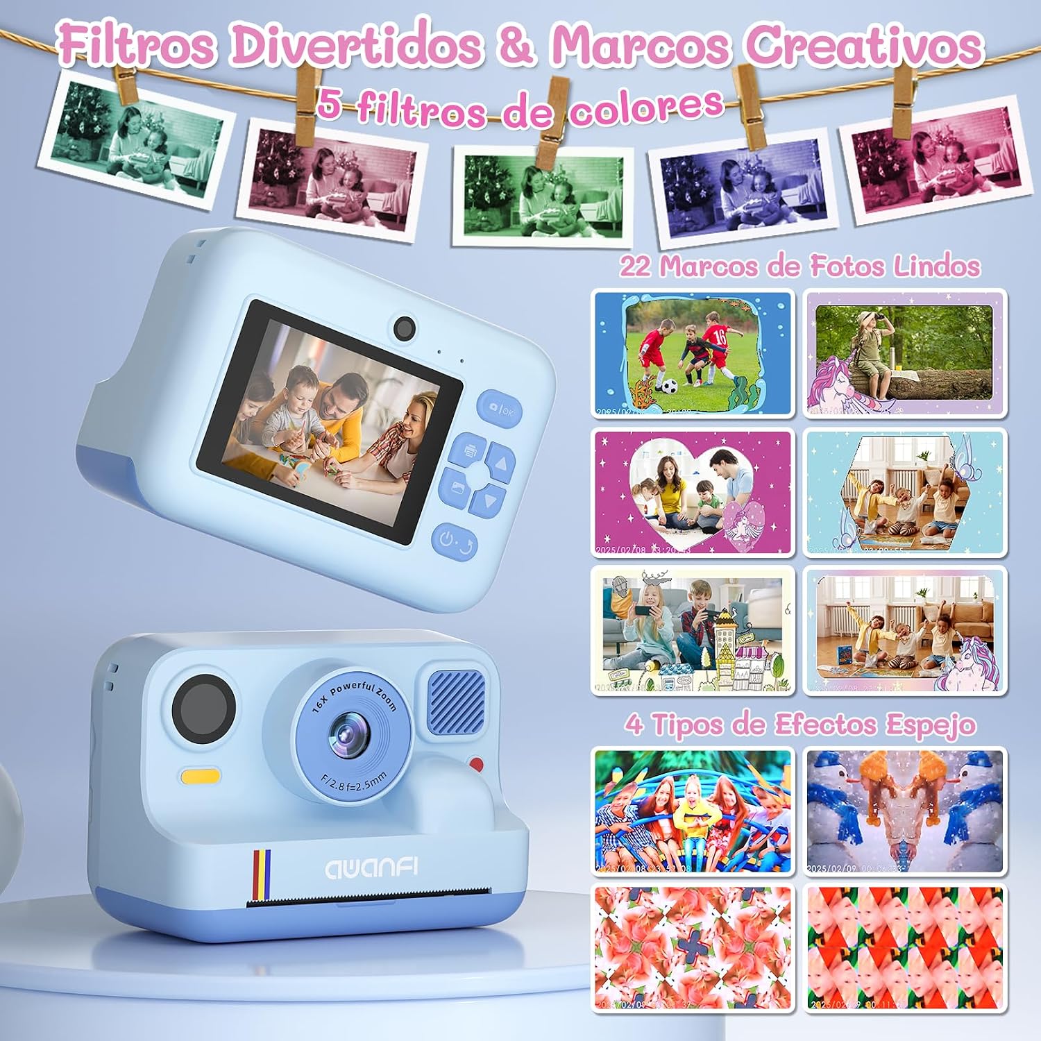 Thumbnail 5 de AWANFI Camara Fotos Infantil Instantanea 32GB
