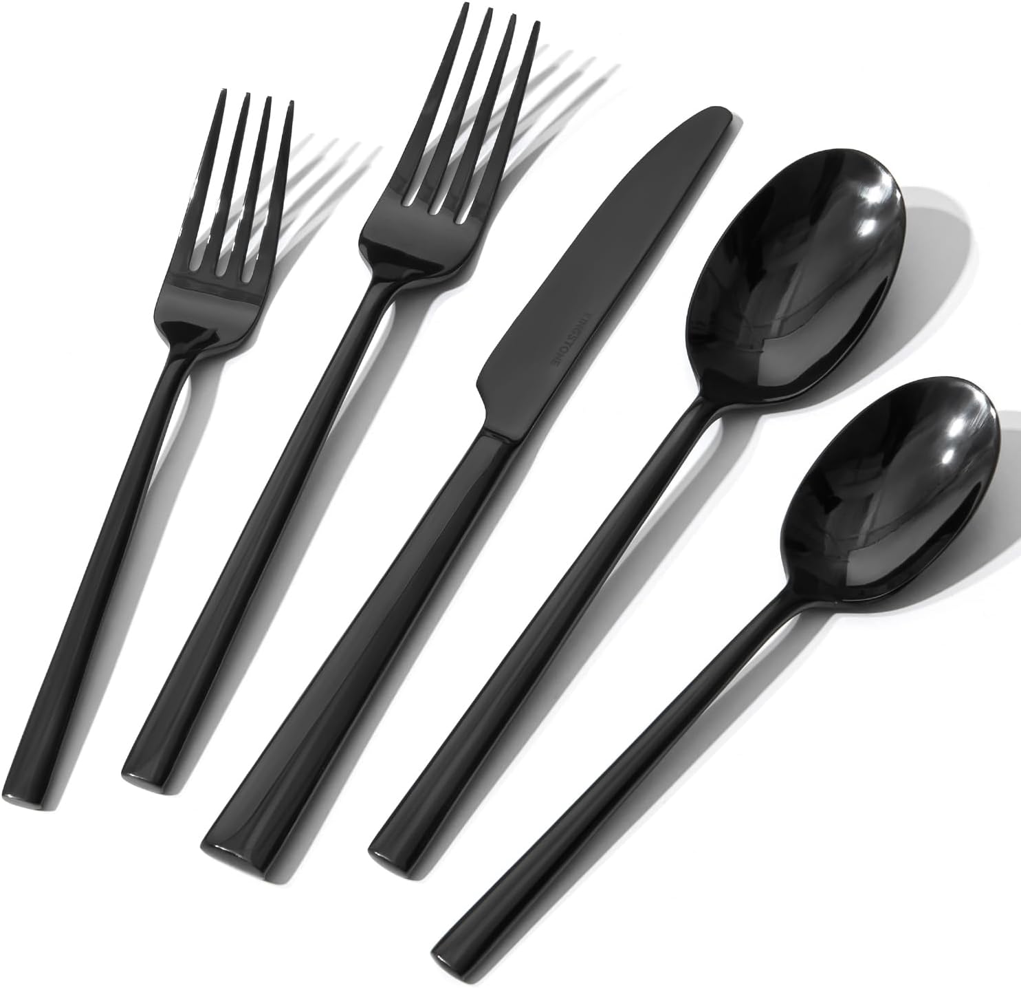 Detalle de KINGSTONE Black Silverware Set 20-Piece
