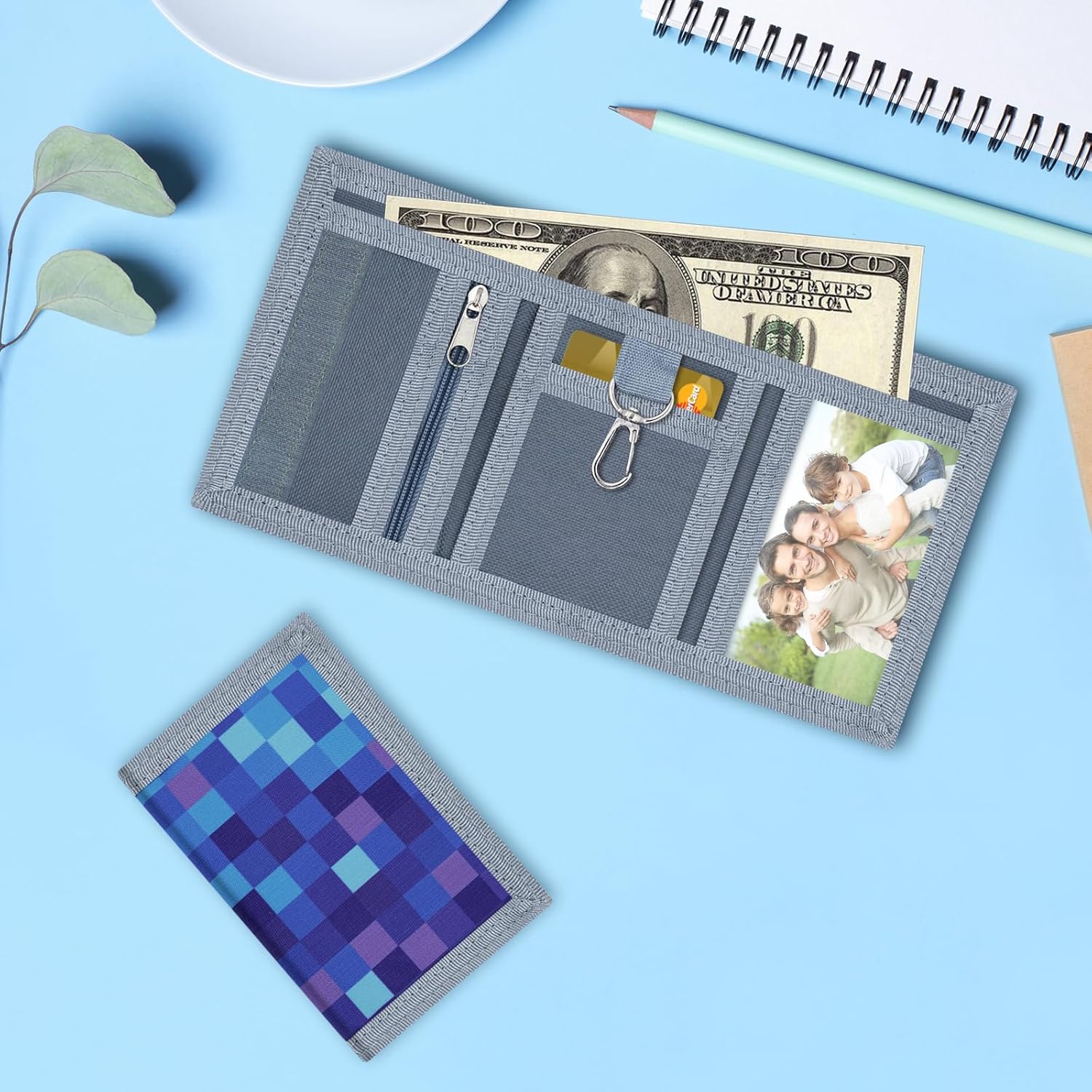 Thumbnail 1 de MHZP Kids Boys Canvas Outdoor Trifold RFID Wallet: A Practical Everyday Pick