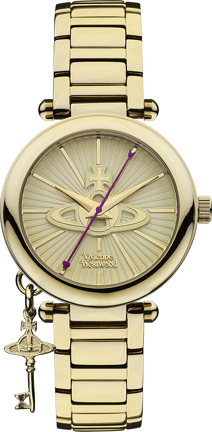 Detalle de Vivienne Westwood Kensington II Quartz Watch VV006KGD with Gold Dial