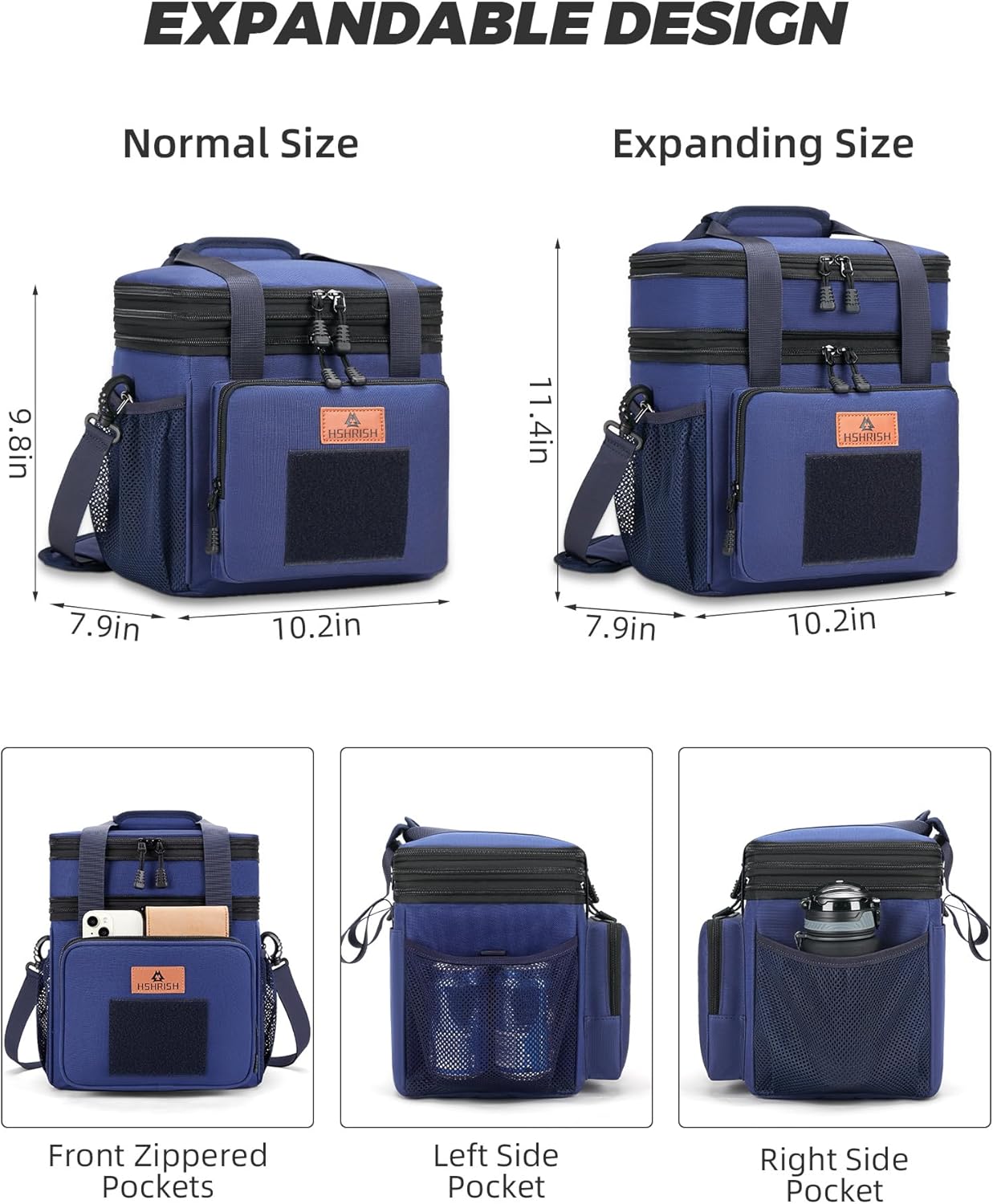 Thumbnail 1 de HSHRISH Expandable Large Tactical Lunch Box for Adults (12L–16L) in Blue
