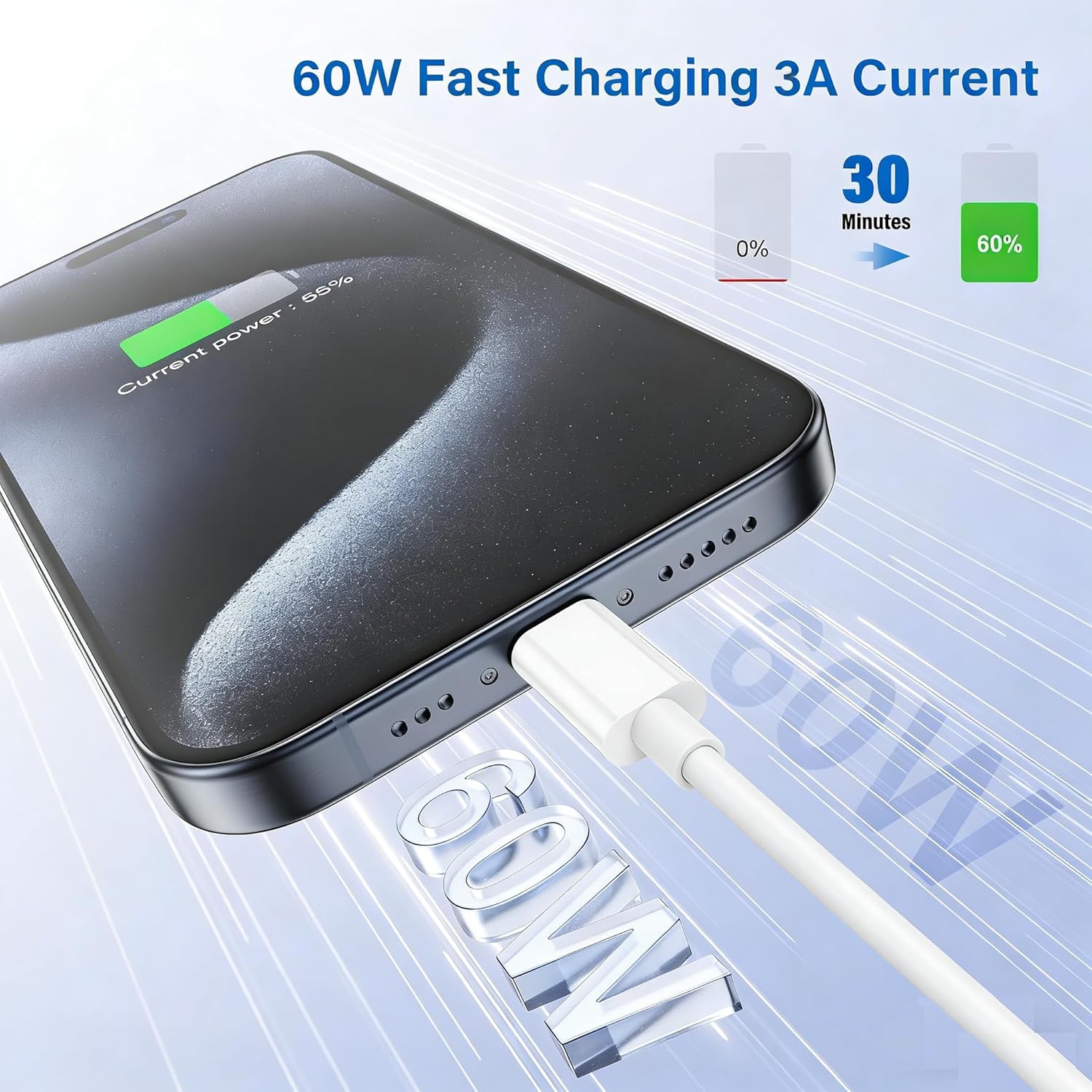 Detalle 2 de iPhone Charger USB C Cable 3M 60W
