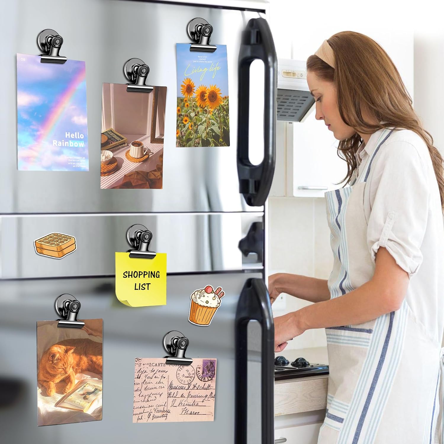 Detalle 2 de WUDIME 200 Magnetic Clips pack for fridge and whiteboard 🧲