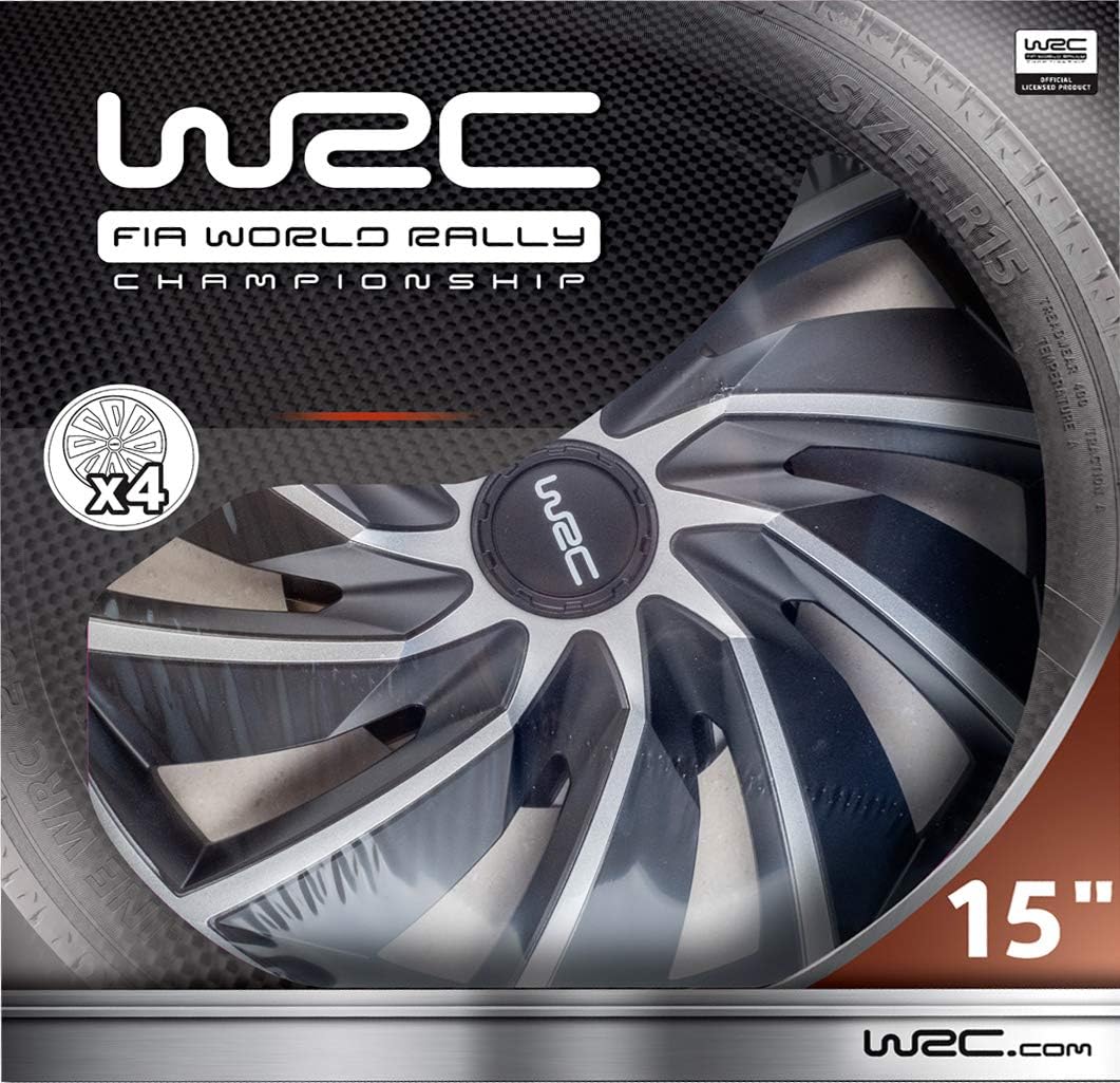 Thumbnail 5 de WRC 007598 – 4 Enjoliveurs 15" Turbo Bicolore Argent et Noir