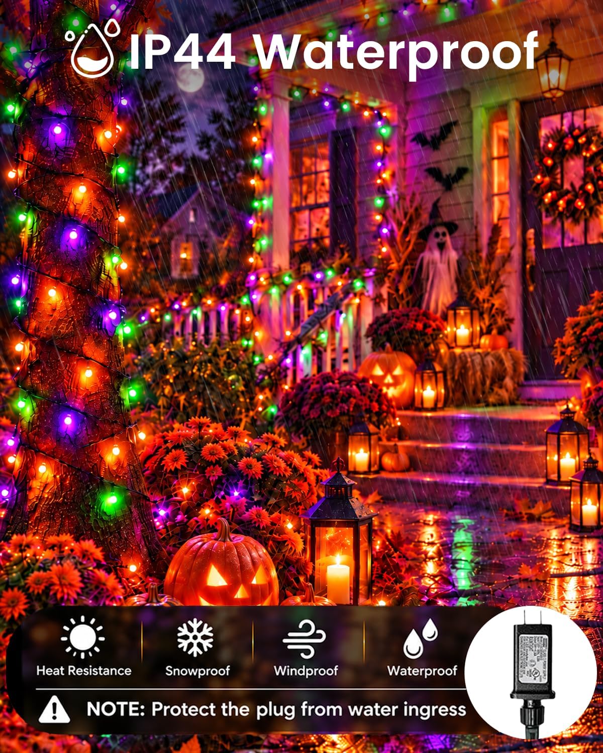 Detalle 2 de BHCLIGHT 240LED Smart Color-Changing String Lights, 92FT, App and Remote Control