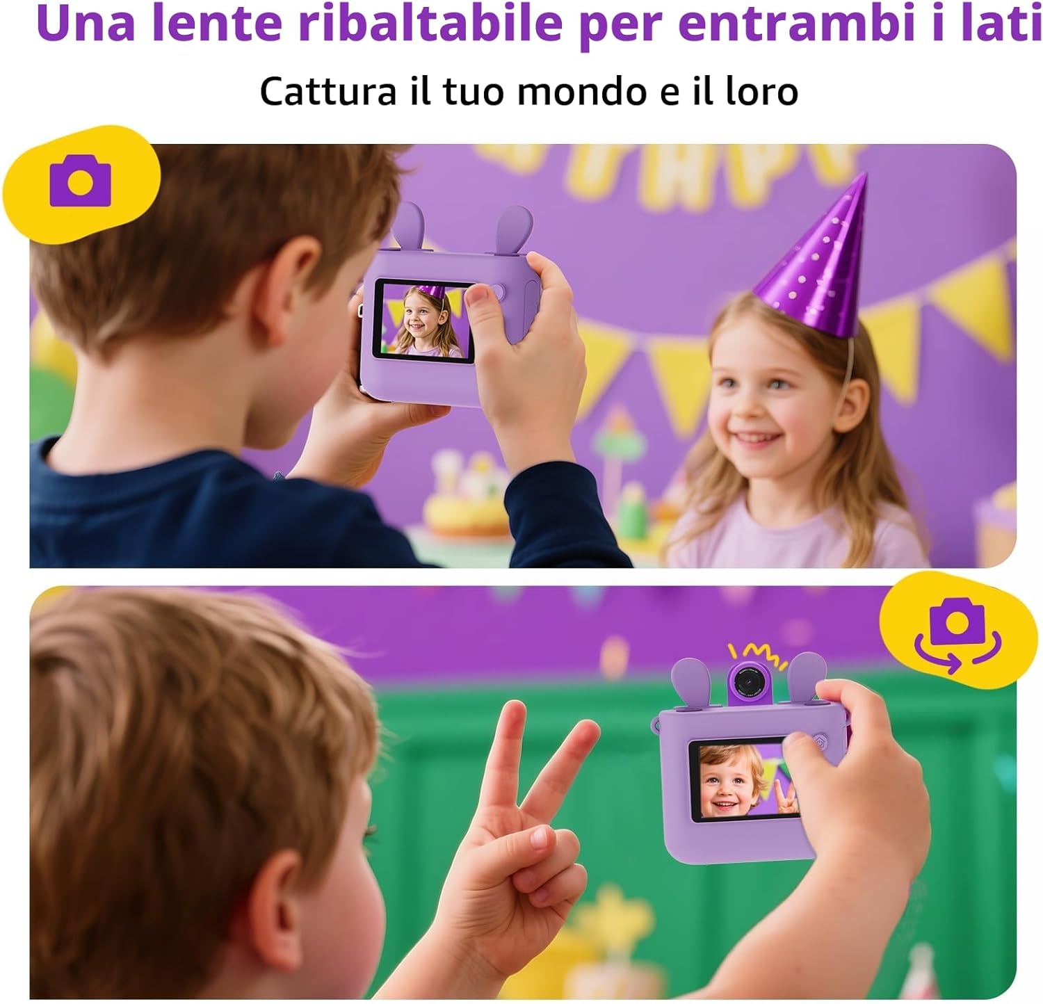 Detalle de ORGSTA Macchina fotografica istantanea per bambini con stampa da cellulare, video e audio (3-12 anni)