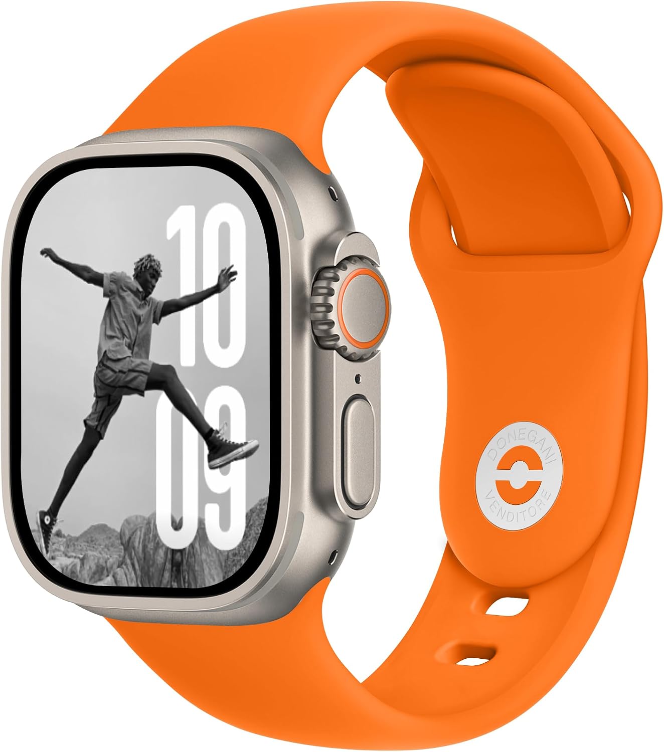 Detalle de DONEGANI Sport-Silikonarmband für Apple Watch Ultra 2 & Serien (orange)