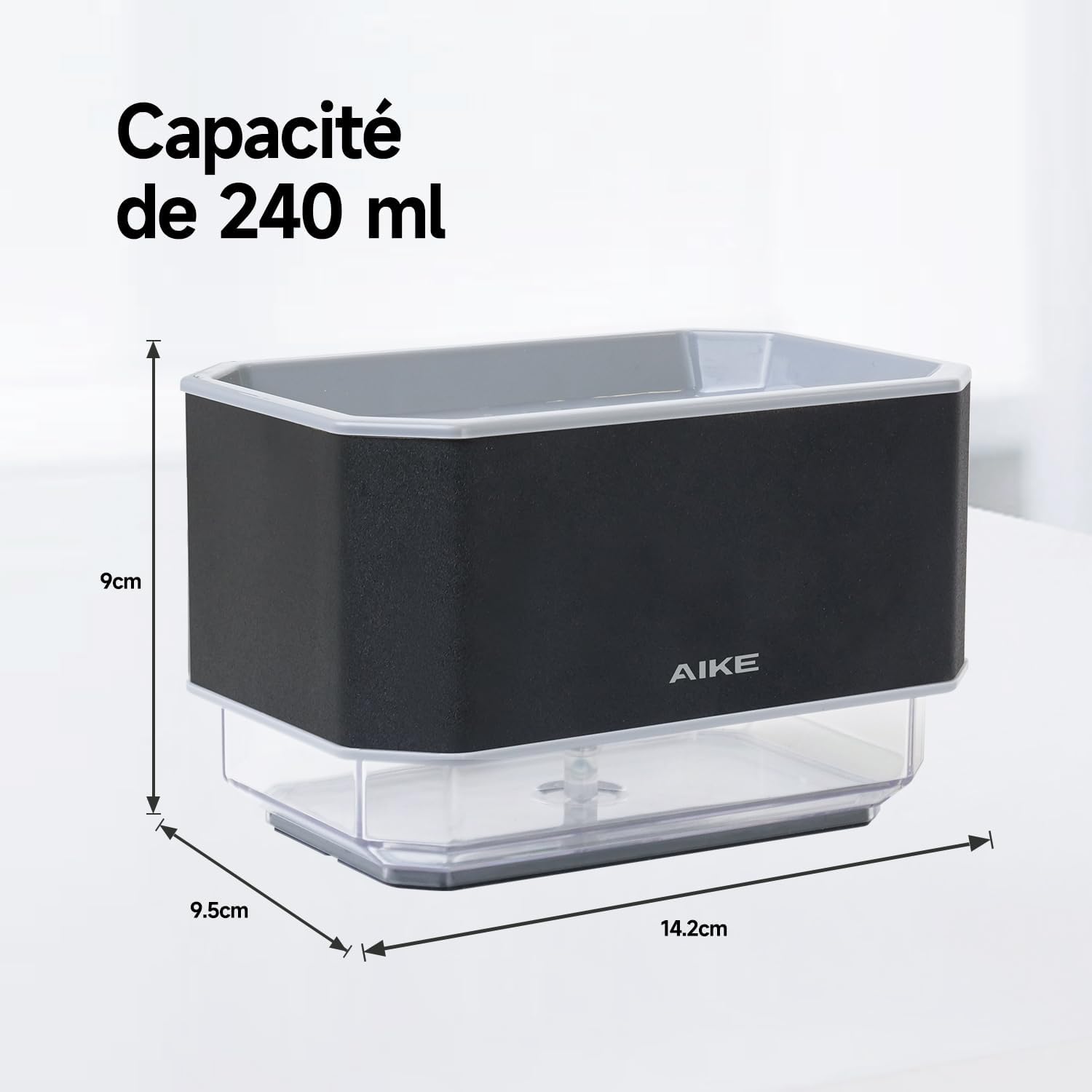 Thumbnail 6 de AIKE AK1061 240 ml – Distributeur savon cuisine en acier inoxydable, 2 en 1