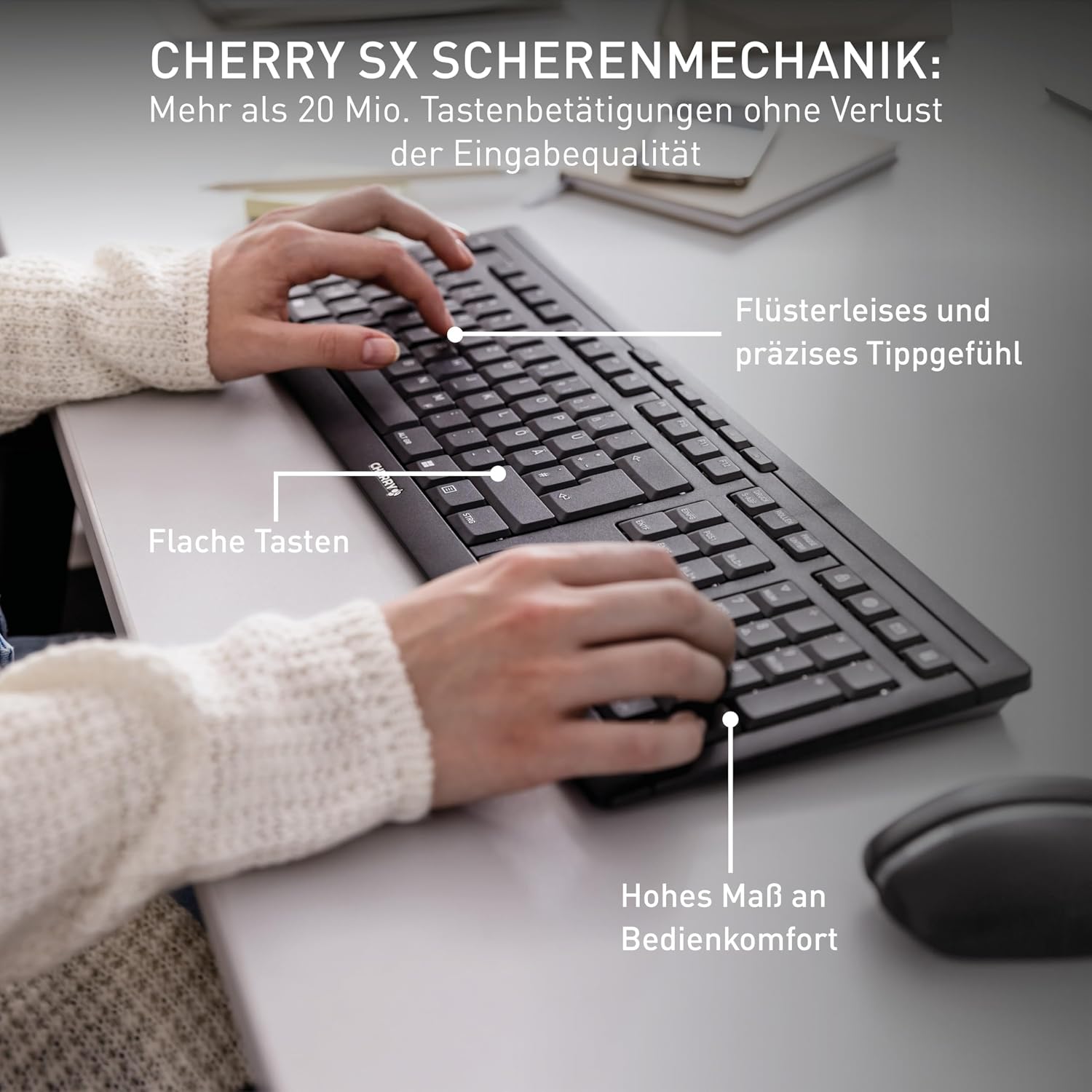 Detalle 2 de CHERRY Stream Desktop kabelloses Tastatur Maus Set