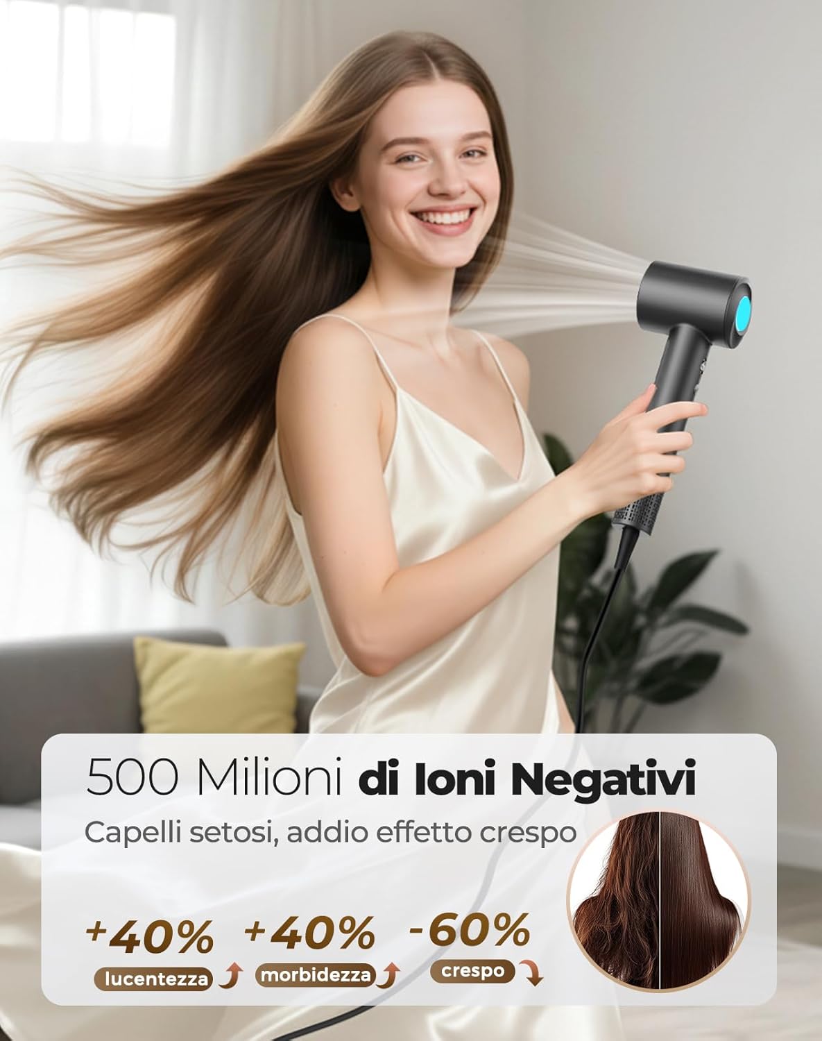 Thumbnail 3 de Haokoo Phon Capelli Professionale ad Alta Velocità fino a 150.000 RPM con controllo termico e 8 impostazioni