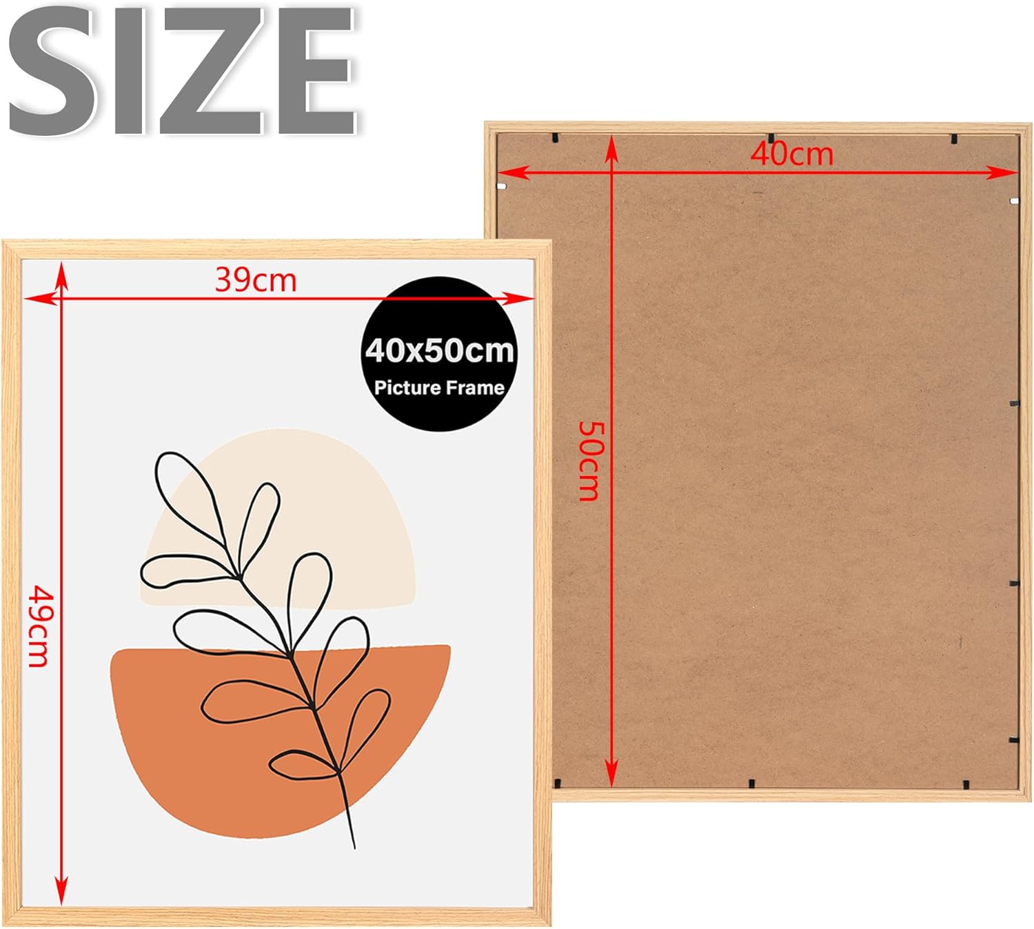 Thumbnail 2 de KAIWIN 2er Pack Bilderrahmen 40x50 cm Eiche – Holz Bilderrahmen zum Aufhängen
