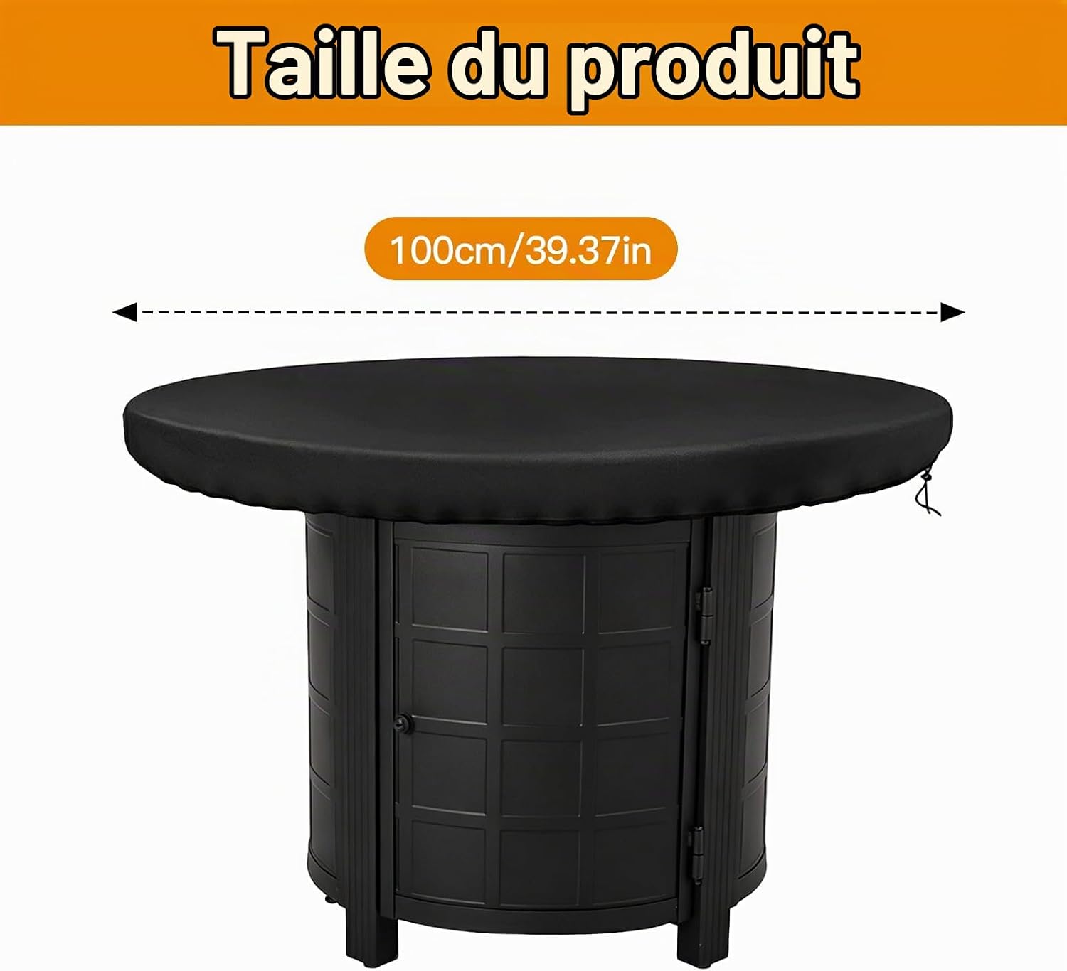Detalle de iKALULA Fp-cover-std ronde afdekhoes 100 cm, Oxford 420D, zwart