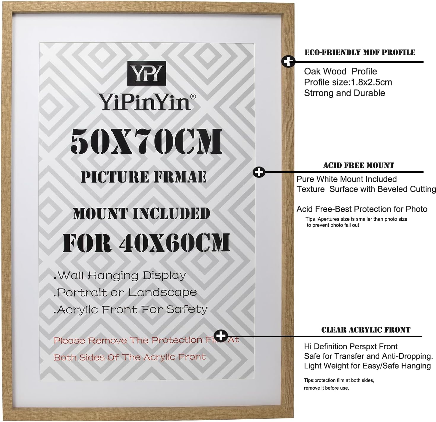 Thumbnail 5 de Wooden Picture Frames Set of 3 50x70cm 🖼